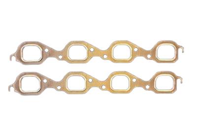 SCE Pro Copper Embossed Exhaust Gaskets 4413 Gaskets, D-Port, Copper, Chevy, Pair thumbnail 4