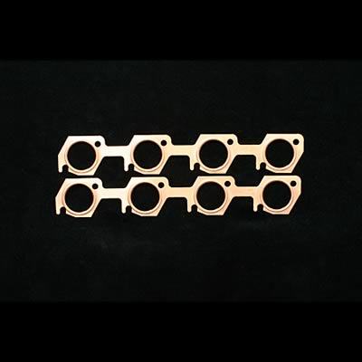 SCE Pro Copper Embossed Exhaust Gaskets 4836 Header and Manifold Gaskets, Embossed, Trick Flow® R-port Port, Ford, Lincoln, Mercury, Small Block Windsor, Pair thumbnail 2