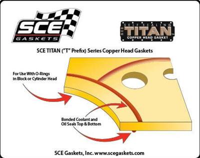 SCE ICS Titan Copper Head Gaskets S692043R HEAD GASKET, TITAN COPPER,CHRYSLER 273-360 4.200 X .043 TITAN COPPER HD GSKT RIGHT