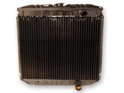 Scott Drake Replacement Radiators for 1967-1969 COUGAR, MUSTANG - 340-3HF Radiator, Exact Fit, Copper, Brass, Black, Transmission Cooler, Ford, 289, 302, 351W
