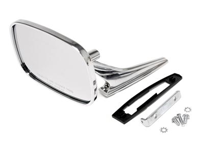 Scott Drake Replacement Outside Mirrors 684501-C Mirror, Replacement, Driver Side, Convex, Rectangular, Manual, Chrome Housing, Chevy, Each