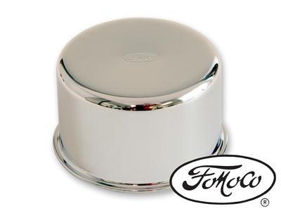 Scott Drake Valve Cover Oil Caps B6AZ-6766-B Cap, Round, Push-in, Steel, Chrome, FoMoCo Top Style, Ford, Each