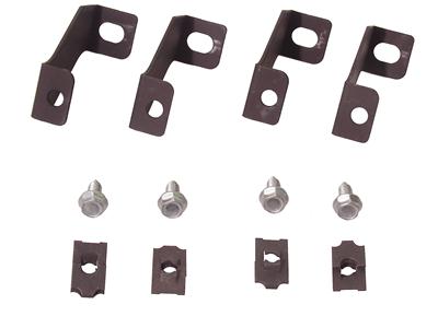 Scott Drake Fan Shroud Brackets C3DZ-8149-3 Brackets, Bolt-on, Steel, Black, Ford, Kit