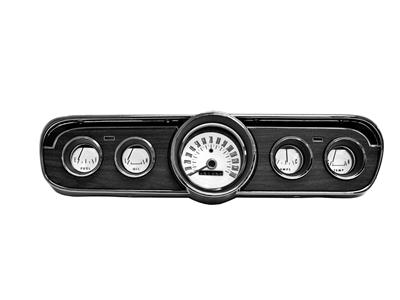 Scott Drake Speedometer Overlays C6ZZ-10890-W Gauge Faces, Instrument Panel Overlay, White Face, Ford, Mustang, 1965-66, Kit