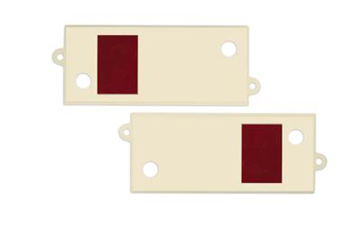 Scott Drake Interior Light Lenses C7ZZ-13731-B Lenses, Deluxe Interior, Door Position, White/Red, Ford, Pair