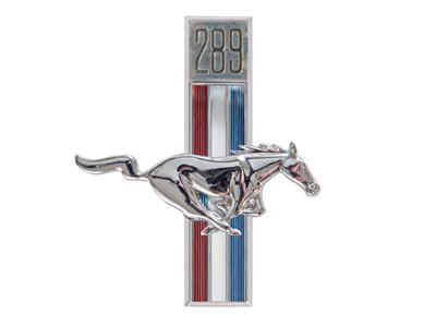 Scott Drake Emblems C7ZZ-16228-C Emblem, Passenger Side Fender, Chrome/Red/White/Blue, 289 Running Horse Logo, Ford, Each