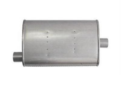 Scott Drake Steel Inch Muffler C9ZZ-5230-C Muffler, Oval, Steel, Aluminized, Offset Inlet, Center Outlet, Transverse Mounted, Ford, Each