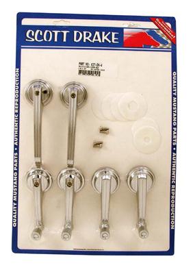 Scott Drake Interior Door Handles KIT-DH-4 65-67 Coupe/Convertible Handle & Window Crank Kit (Late 1965)