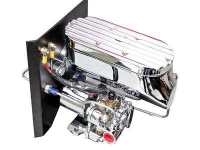 Scott Drake 1964-73 Mustang Electric High Pressure Brake Master Cylinders PBC-EHPMC Cylinder and Booster Assemblies, Cylinders, Dual Bowl Design, Aluminum, Polished, Ford, Kit