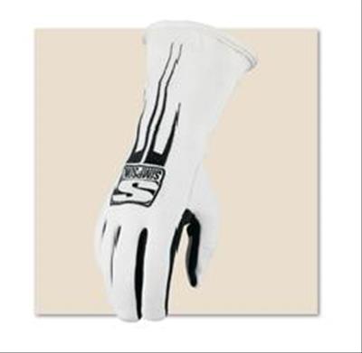Simpson Predator Driving Gloves 20800XK Gloves, Predator, Leather/Nomex®, Double Layer, Black/White, SFI 3.3/5, X-Large, Pair