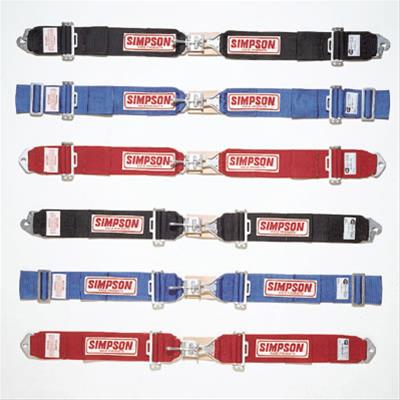 Simpson Latch & Link Lap Belts 2-Point Harness 29000P Harness, Belt, Latch, Clip-In, Floor Mount, Platinum, Each
