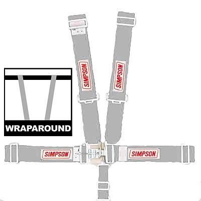 Simpson Latch & Link 5-Point Harness 29064P Harness, Complete, Latch, Individual-Type, Wraparound, Roll Bar Mount, Platinum, Each