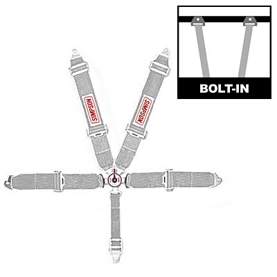 Simpson Camlock 5-Point Harness 29102P Harness, Complete, Camlock, Individual-Type, Clip-In, Floor Mount, Platinum, Each