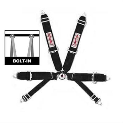 Simpson Camlock 7-Point Harness 29115BK Harness, Complete, Camlock, Individual-Type, Bolt-In, Floor Mount, Black, Each