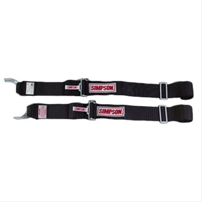 Simpson Latch-Type Shoulder 2-Point Harness 30004BK Harness, Belts, Latch, Individual-Type, Bolt-In, Clip-In, Wraparound, Floor/Roll Bar Mount, Black