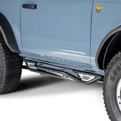 Smittybilt Apollo Slider Steps for 2021-2023 BRONCO - SB78733 Nerf Bars and Truck Steps, Apollo, Rock Steps, 1 in. Steel Tube, Black Powdercoat, Textured Finish, Direct Fit, Ford, Pair