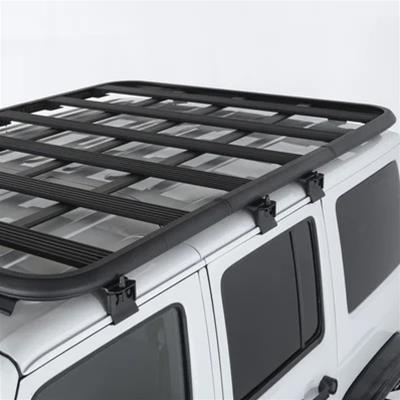 Smittybilt Defender Roof Rack Mounts for 2007-2018 WRANGLER, 2018 WRANGLER JK - SBJ01 Adapters, Defender, Only, Aluminum, Black, Textured Finish, Platform Racks, Jeep, Kit