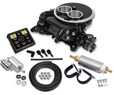 Holley Sniper EFI 2300 Two-Barrel Fuel Injection Systems 550-850K Systems, EFI, 2300, Throttle Body, Black, Flange, Injectors, Pump, Pressure Regulator, Harness, Tuner, Kit thumbnail 6