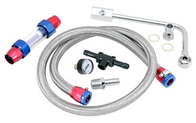 Single Feed Chrome Fuel Line Edelbrock Carter 3//8/" NPT Inlet