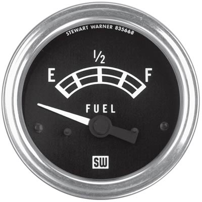 Stewart Warner Standard Series Electrical Fuel Level Gauge 2 1 32" Dia 82211