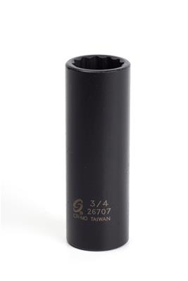 3/4 In. Sunex 26707 Tools 1/2 In Drive 12-point Deep Impact Socket 