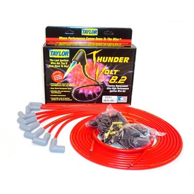 Taylor ThunderVolt 8.2mm Spark Plug Wire Sets 83251 Wires, ThunderVolt, Spiro-Wound, 8.2mm, Red, 90 Degree Boots, Universal, L8/V8, Set thumbnail 2