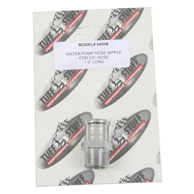 Tuff Stuff Performance Chrome Hose Nipples 4450B Fitting, Adapter, NPT to Barb, Straight, Steel, Chrome, 1/2 in. NPT, 3/4 in. Barb, Each thumbnail 2