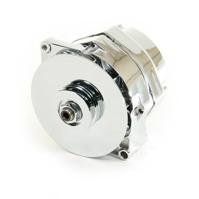 Tuff Stuff Performance High-Amp Output Alternators 7102NC Alternator, External Regulator, 100 Amps, Chrome, V-Belt, Buick, Chevy, Oldsmobile, Pontiac, Each thumbnail 2