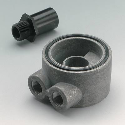 Trans-Dapt Performance Oil Cooler Sandwich Adapters 1358 Adapter, Filter, Sandwich, Aluminum, Natural, 20mm x 1.5mm Thread, 3/8 in. NPT Inlet/Outlet, Each thumbnail 2