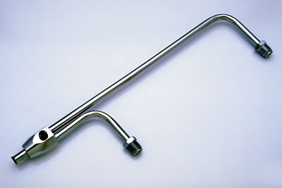Trans-Dapt Performance Fuel Lines 2197 Line, Chrome, Steel, Holley, 4150, 3/8 in. Hose Barb Inlet, 1/8 in. NPT Gauge Port, Kit thumbnail 2