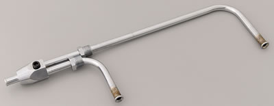Chrome Dual Feed Fuel Line - 3/8 Inch Hose Barb Inlet - Holley Style Replacement
