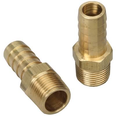 Trans-Dapt Performance NPT to Hose Barb Fittings 2272 Fitting, Adapter, Barb, Straight, Brass, Natural, 3/8 in. NPT, 1/2 in. Barb, Pair thumbnail 2