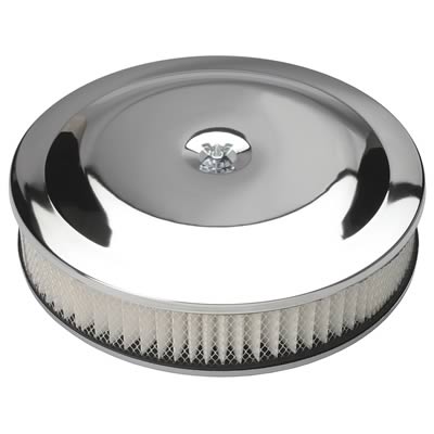 Trans-Dapt Performance Chrome Air Cleaners 2284 Filter Assembly, 14 in. Diameter, Round, Dropped Base, Steel, Chrome, 3 in. Filter Height, Each thumbnail 3