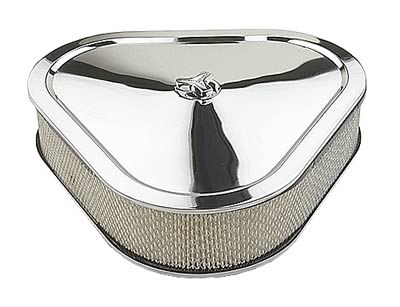 Trans-Dapt Performance Chrome Air Cleaners 2294 Filter Assembly, Triangle, Dropped Base, Steel, Chrome, 3 in. Filter Height, Each thumbnail 4