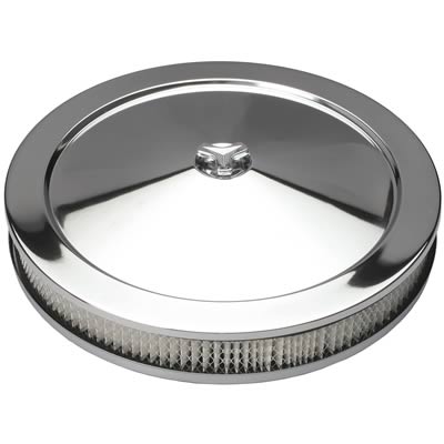 Trans-Dapt Performance Chrome Air Cleaners 2315 Filter Assembly, 14 in. Diameter, Round, Flat Base, Steel, Chrome, 2 1/8 in. Filter Height, Each thumbnail 4