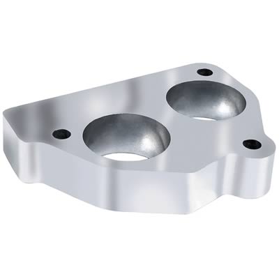 Trans-Dapt Performance Smooth Bore TBI Spacers 2734 Throttle Body Spacer, Bore, Aluminum, Natural, 1 in., Chevy, GMC, Pickup/SUV, Each thumbnail 3