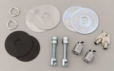 Trans-Dapt Performance Hood Lock Sets 4062 Pins, Locking-Style, 2.75 in. Long, 7/16 in. Diameter, Steel, Chrome Plated, Kit thumbnail 2