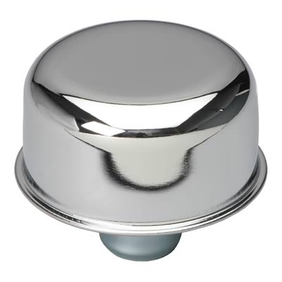 Trans-Dapt Performance Chrome Valve Cover Breathers 4870 Breather, Push-In, Round, Steel, Chrome, Plain, Each