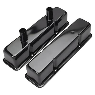 Trans-Dapt Performance Circle Track Valve Covers 5531 Covers, Track, Tall, Steel, Black, Plain, Chevy, Small Block, Pair