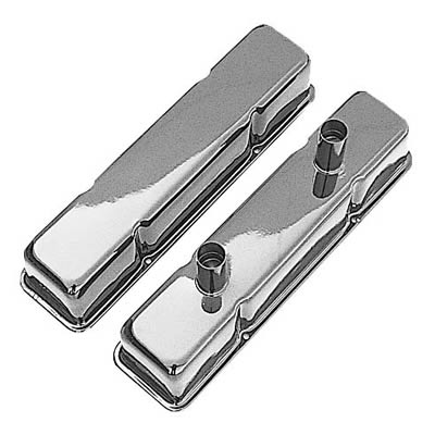 Trans-Dapt Performance Circle Track Valve Covers 5532 Covers, Tall, Steel, Natural, Plain, Chevy, Small Block, Pair thumbnail 2