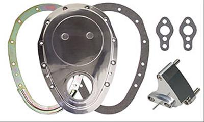 Trans-Dapt Performance Billet Aluminum Timing Chain Covers 6015 Cover, 1-Piece, Includes Pointer, Includes Gasket, Aluminum, Natural, Chevy, Small Block, Each thumbnail 2