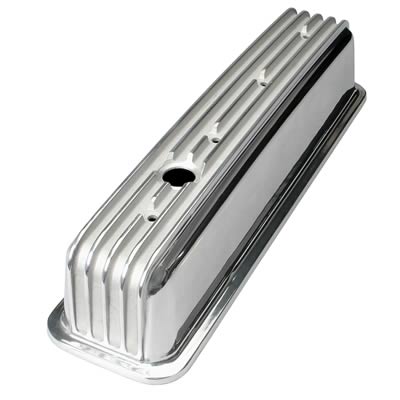 Trans-Dapt Performance Finned Aluminum Valve Covers 6606 Covers, Tall, Aluminum, Polished, Finned, Chevy, 5.0/5.7L, Pair