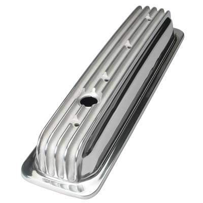 Trans-Dapt Performance Finned Aluminum Valve Covers 6607 Covers, Stock Height, Aluminum, Polished, Finned, Chevy, Small Block, Pair thumbnail 3