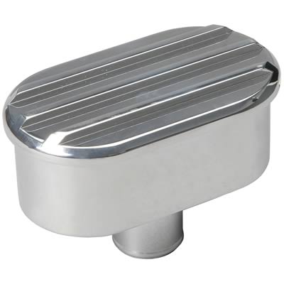 Trans-Dapt Performance Aluminum Valve Cover Breathers 6611 Oil Breather Cap; Breather Cap; Push-In; Finned Aluminum; Oval; 1.25 in. w/Washable Foam Element