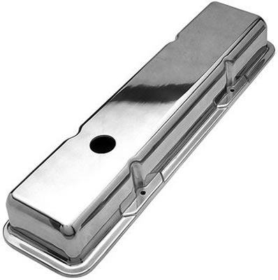 Trans-Dapt Performance Diecast Aluminum Valve Covers 6723 Covers, Stock Height, Cast Aluminum, Polished, Plain, Chevy, Small Block, Pair