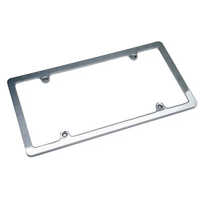 Trans-Dapt Performance Custom License Plate Frames 6966 Frame, Steel, Chrome, 4-Hole Mount, Each