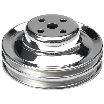 Trans-Dapt Performance Chrome Water Pump Pulleys 8301 Pulley, V-Belt, 2-Groove, Steel, Chrome, Ford, 289, Each