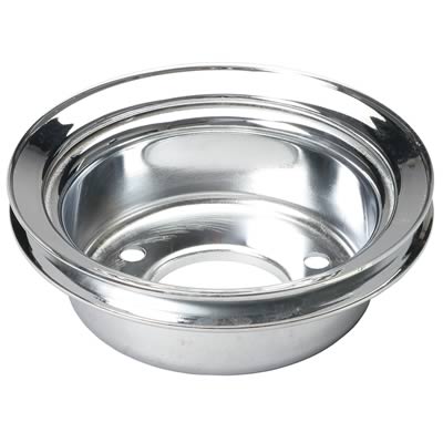 Trans-Dapt Performance Steel Crankshaft Pulleys 8303 Pulley, 6.312 in. Dia., 2.370 in. Depth, Single Groove, OEM Style, 3 Bolt, Chrome, Steel, Each