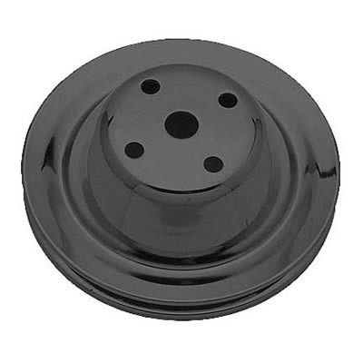 Trans-Dapt Performance Powdercoated Pulleys 8604 Water Pump Pulley, Steel, 1-Groove, 6.3 in. Dia., Satin Black Powdercoat, Chevy, Small Block, Long Pump, Each