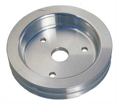 Trans-Dapt Performance Aluminum Crankshaft Pulleys 8877 Pulley, V-Belt, 2-Groove, 6.6 in., Aluminum, Natural, Chevy, Big Block, Short Pump, Each